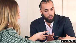 Sexy Slim Blonde Addison Vodka Amazes Her VIP-client With Footjob, Handjob & Rides His BBC With Zeal