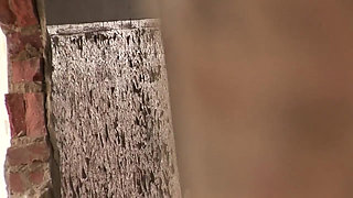 Two Dicks Rough Sex on the Street for a Slutty Brunette: Rough DP Fuck in Prague