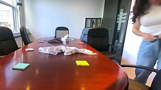 Caught getting a blowjob by the office slut secretary