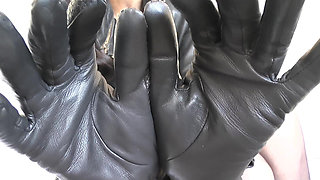 Squeaky Black Leather Gloves on! Sniff Them and JOI - Lady Victoria Valente