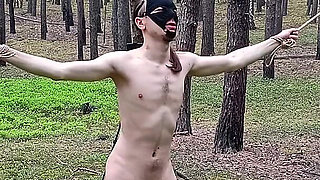 Roman Gets Tied up and Spanked with Nettles in the Middle of a Forest!