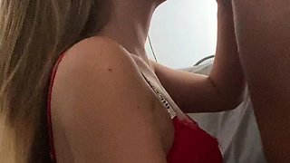 Amateur redhead girlfriend blowjob and anal with creampie