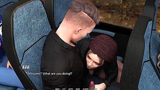 Taboo University - Hot Emo Girl Gives Me a Handjob Inside a Public Bus - 3D Porn Games