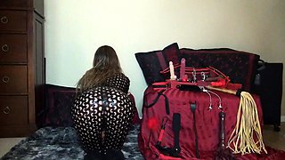 Blonde teen dressed in schoolgirl Toying weet pussy