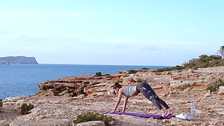 Alberto Blanco and stunning Sybil a in a steamy poolside bikini scene