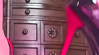 Black and Red High Heel Try on