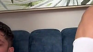 A Busty Classmate Gives Him a Blowjob Instead of Studying, and Her Stepmother Catches Them