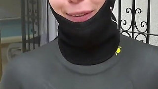 Wetsuit Bondage Mermaid Slippery Pool Kink with Fins, Rope & Deep Diving