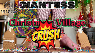 Giantess Christmas Village Slo-mo Crush Destroying My Gingerbread Houses in Slow Motion