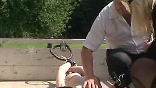 Humiliating candle dripping on ass