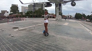 Hoverboard fun with big ass Thai GF and horny sex once home