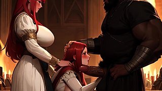 Thick Donk cougars in Renaissance Fest Clothes Get Banged by Muslim Warriors