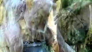 Beautiful Brunette Big Boobs Rides Fake Cock