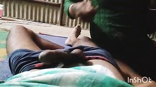 Desi Village Handjob Cumshot - Stepbrother's Penis Close-Up Sex Video