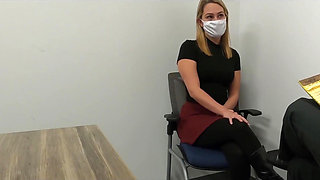 Girl Gives New Boss a Blowjob During Job Interview