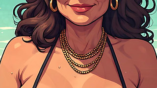 Gorgeous Women at the Beach Bikini Art