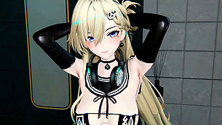 Wuthering Waves - Lynae Raw Fucked by Black Dick in Restroom - 3D Hentai Animations