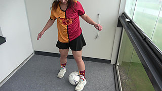 Juicy Pussy Sexy Girl Love Playing with Cum After Soccer Training