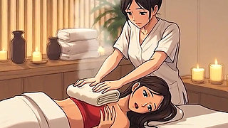 AI Generated Cartoon content, Uncensored video of mature Anime MILF, First Time Massage with Orgasm in the hotel