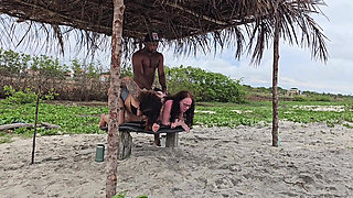Riding Two Tight Little Asses on the Beach in Salvador