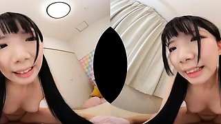 Japanese teen in white cotton panties masturbates