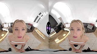 Teenage Calibri with a massive cock gets his fill of oral and sex in VR