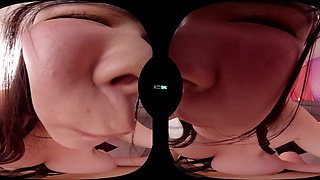Japanese Blonde Teen's Striptease Ignites Wild VR Passion