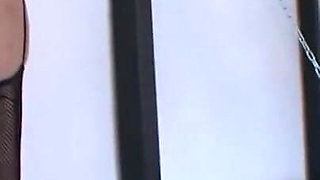 Stretching humiliating and whipping with slave