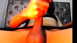 Shemale tranny enjoying solo masturbation