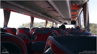 Risky Sex On Real Public Bus Ended With Huge Cumshot