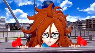 3D DBZ hentai featuring Android 21 in uncensored action