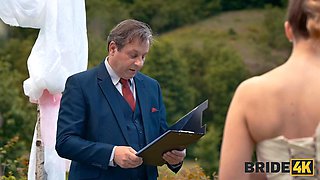 BRIDE4K. Wedding ritual sex with sexy blonde bride, dogging and wax play: Porn