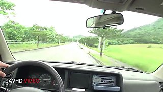 Intense Asian Road Trip Blowjob by Sultry Traveling Girl