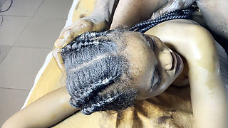 Hair Fetish for Ebony Teen Receiving Cum