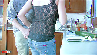Jordan Perry Spanish MILF Dismantled in the Kitchen with a Big Blow of Sausage in the Ass