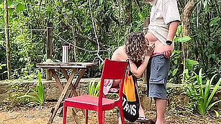 The Girl at the Campsite Agreed to Give a Blowjob and Ride Hard.