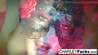 Charley wears some sexy lingerie and stockings