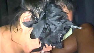 Asian Deepthroat blowjob her stepbrother while Family not Home