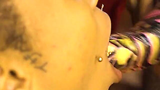 Dark Teen Gets Dominated by Dominatrix, Strap on