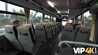 Vip4k. pretty big boobed woman is fucking in the bus