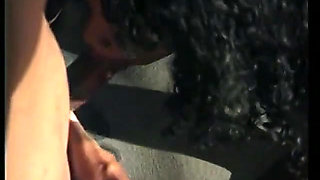 Horny stud gets his pole sucked by an eager black slut