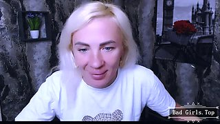 Skinny Big-Tits Blonde Milf Performs Solo Webcam