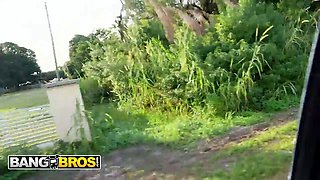 Bangbros - rei sky shows her tits on the bus and gets fucked hard with her arse shuddering from every shovel
