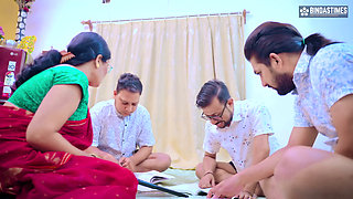 Desi Sexy Teacher Fucks by Three Students When Their Parents Not at Home