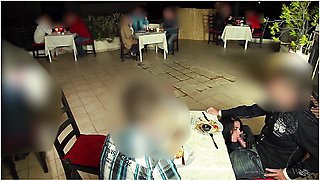 Public Extreme! 3-er In The Restaurant! Alexandra Wett