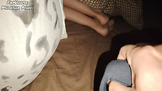I Secretly Jerking and Cum on My Stepsister's Feet.
