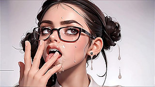 A modest young lady wants your cock she loves giving blowjobs (AI-generated)