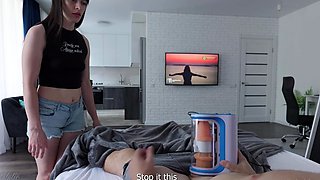 Slutty Stepmom caught her Stepson masturbating with