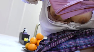 Japanese Student Knows How to Wet Her Panties