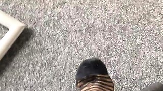 Flexible foot fetish masturbating with feet and hands